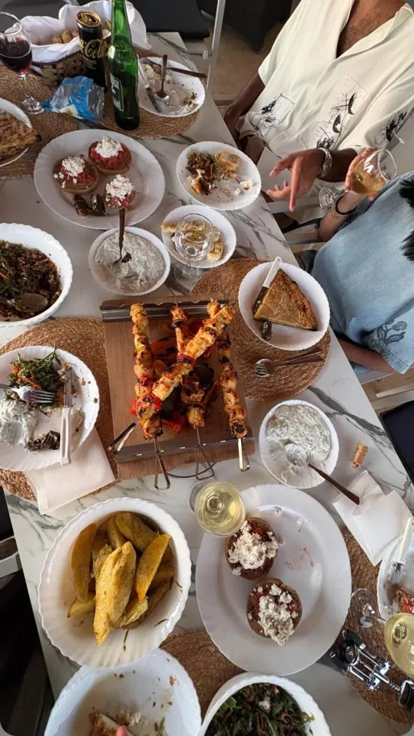 Villa brunch spread in Chania