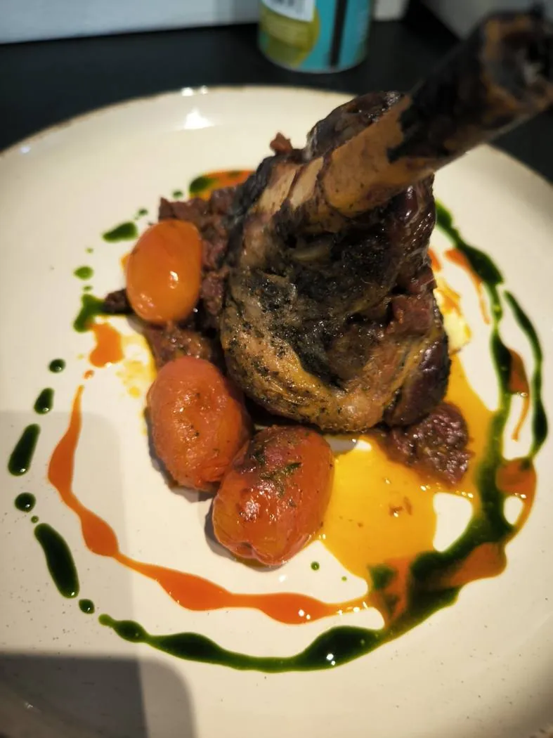 Plated main course by private chef